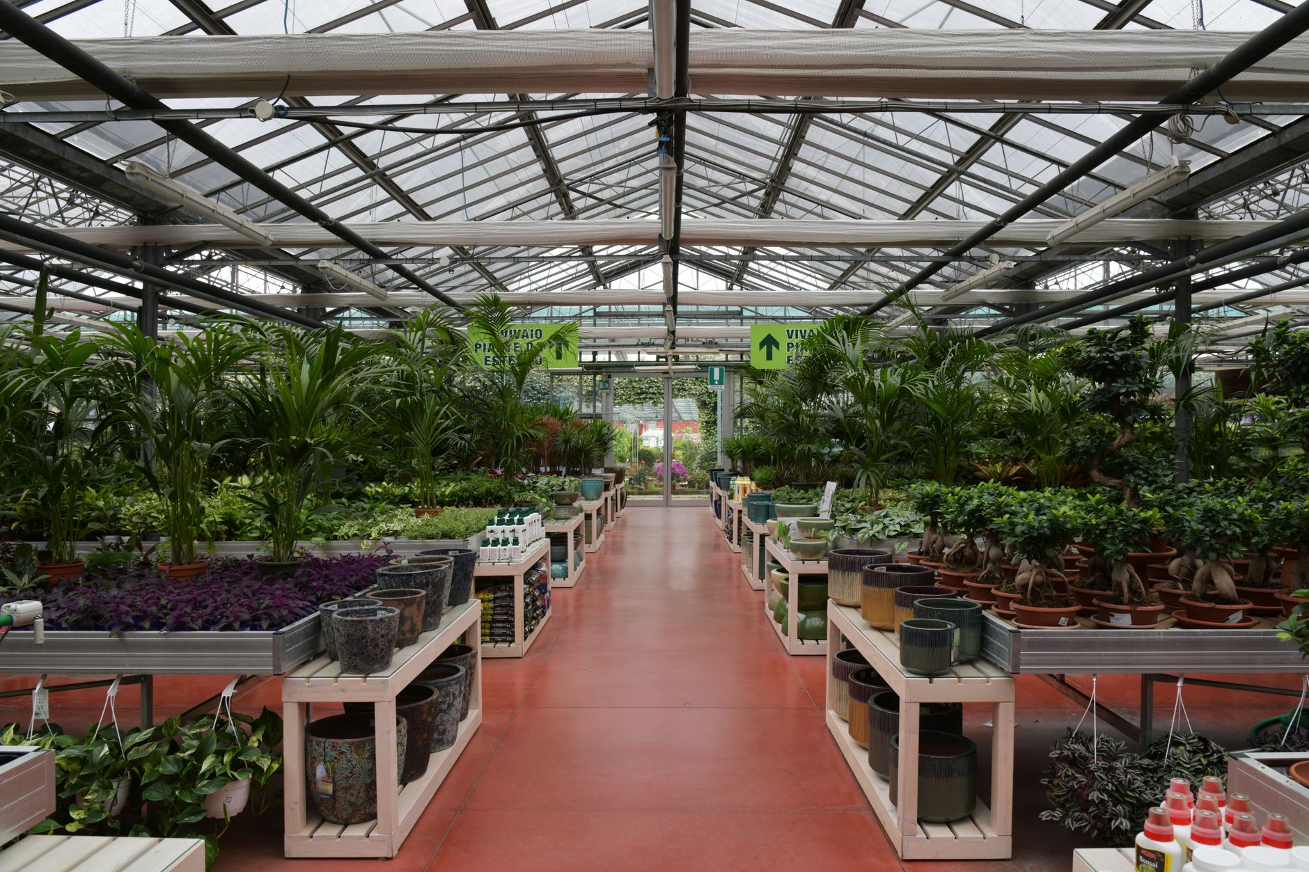 Loja de plantas e insumos agrícolas com corredor central